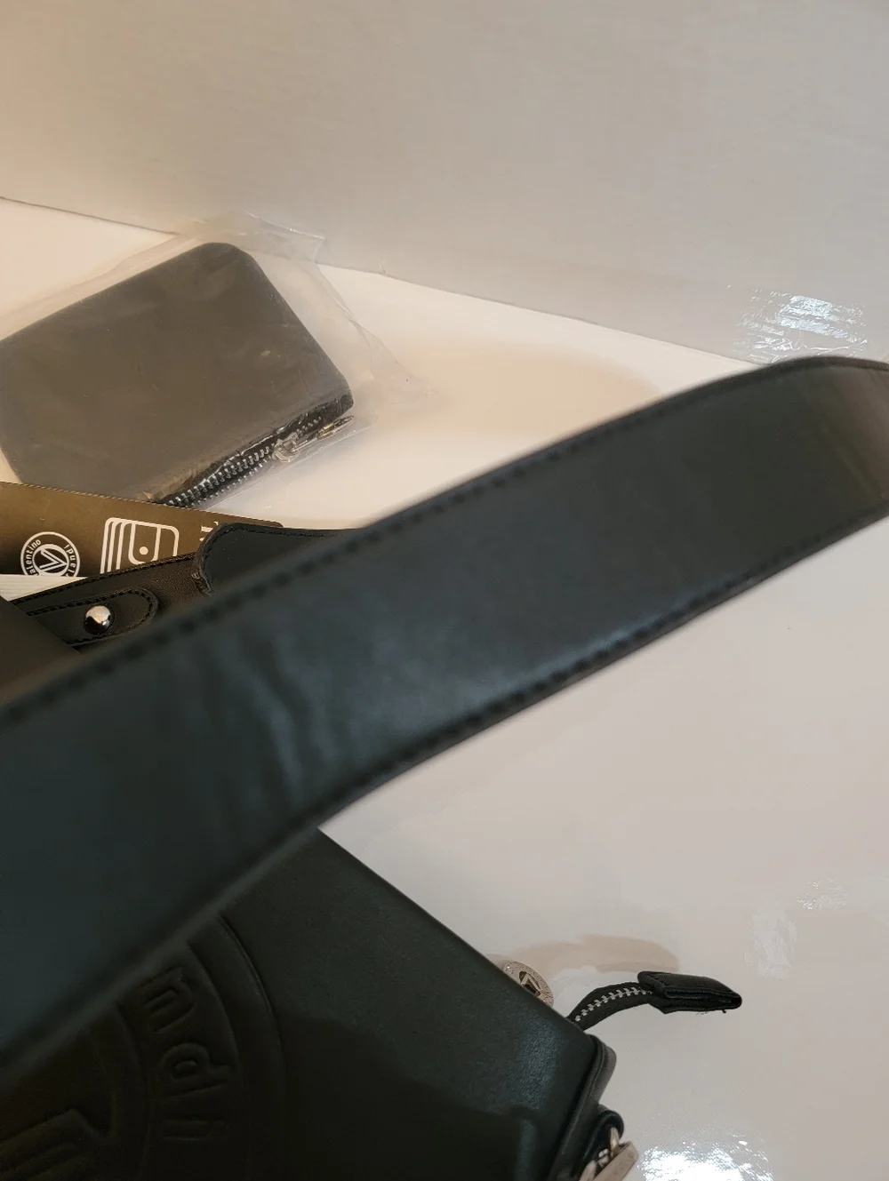 Nwt Valentino Orlandi Vegan Leather Black Crossbody Bag + Wallet - Picture 15 of 16